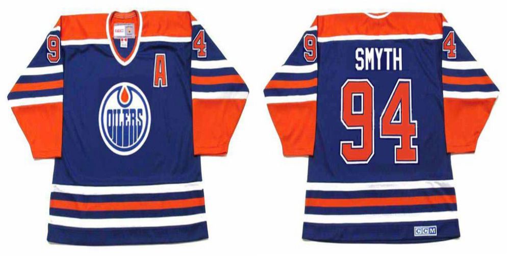 2019 Men Edmonton Oilers 94 Smyth Blue CCM NHL jerseys